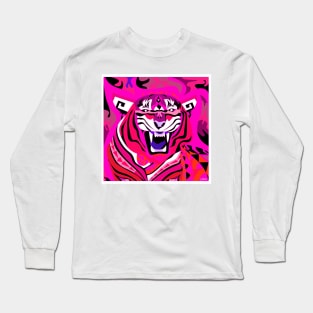 the magnificent bright tiger in flames of new year in lunar art in china Long Sleeve T-Shirt